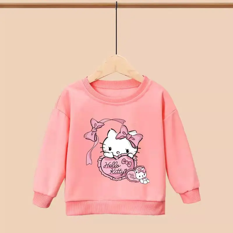 thumbnail image 1 of Hello Kitty-suéter de tendencia de otoño para niños y niñas, camisetas de manga larga con estampado informal coreano, camisetas, ropa para niños, 1 of 5