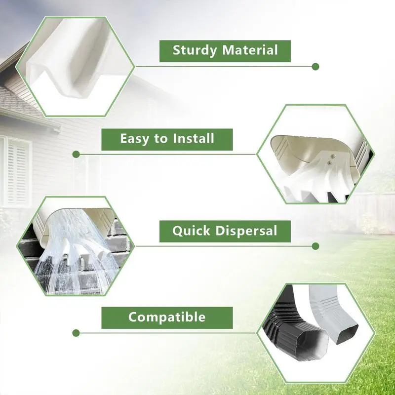 Gutter Downspout Diverter Gutter Downspout Extensions For Rainwater Dispersal Foundation Protection Rainwater Drainage Dispersal