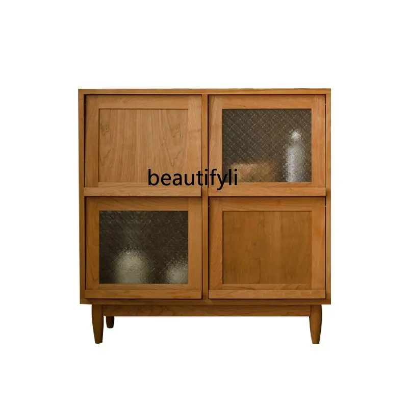 

Chest of Drawers Solid Wood Sideboard Nordic Storage Cabinet Dining Room Storage Side Cabinet Hallway Magazine Cabinet