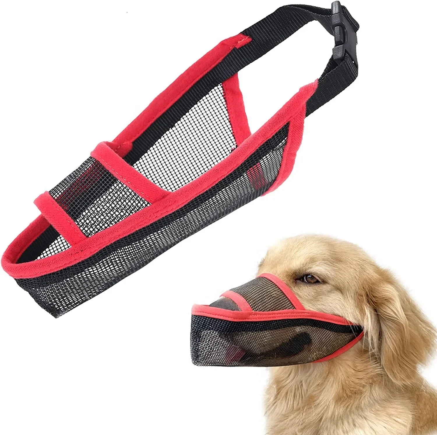 Pet Dog Muzzles Adjustable Breathable Dog Mouth Cover Anti Bark Bite Mesh Dogs Mouth Muzzle Mask For Dogs