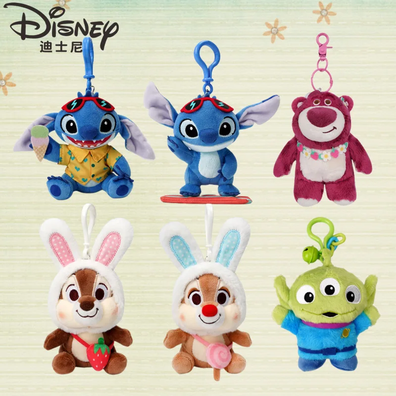 

Disney Stitch Plush Toy Pendant Boys and Girls Cartoon Peripheral Strawberry Bear Toy Story Backpack Decorative Hanging Toy Gift