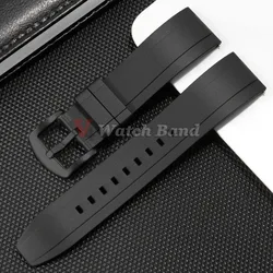Premium Quick Release Silicone Watch Strap - Durable Rubber Band in Multiple Widths - 22mm (Black - Black)