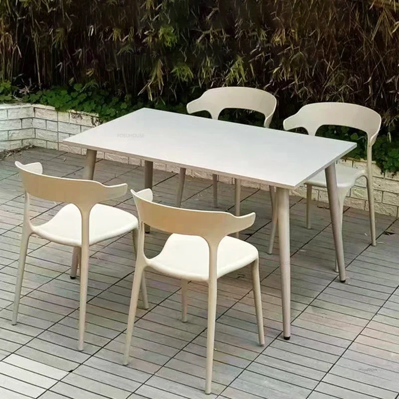 Description Picture 6 of itemNordic Leisure Garden Furniture Sets Outdoor Patio Balcony Table and Chair Waterproof Sunscreen Stackable Simple Plastic Chair L