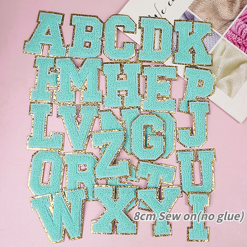 6.5cm A-Z Letter Patches Chenille Self-adhesive Sticker Embroidered Patch  for DIY Clothing Hat Shirt Bag Jeans Backpack - AliExpress