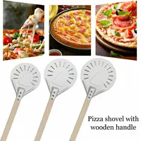 Premium Aluminum Pizza Shovel Peel Lifter Tools Non Slip Wooden Handle Cake Bread Paddle Cheese Cutter Baking Turner Accessorie 1