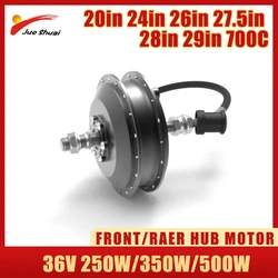 Electric Bicycle Hub Moter 36V 250W/350W/500W Front Rear Brushless Gear Motor for 20'' 24'' 26'' 27.5'' 28'' 700C Wheel Cycling