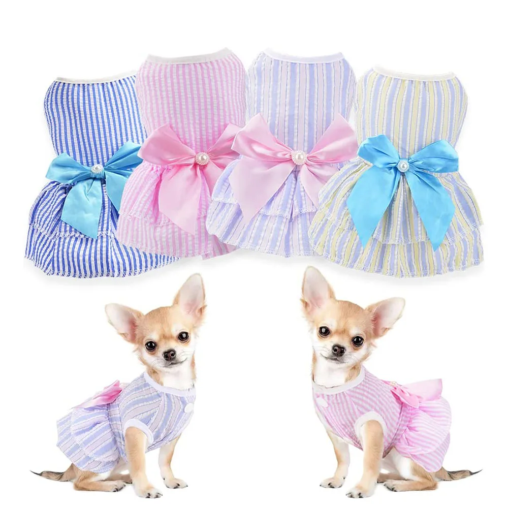 DogDressesGirlPuppyDressSummerPetClothesOutfitApparelCuteCat