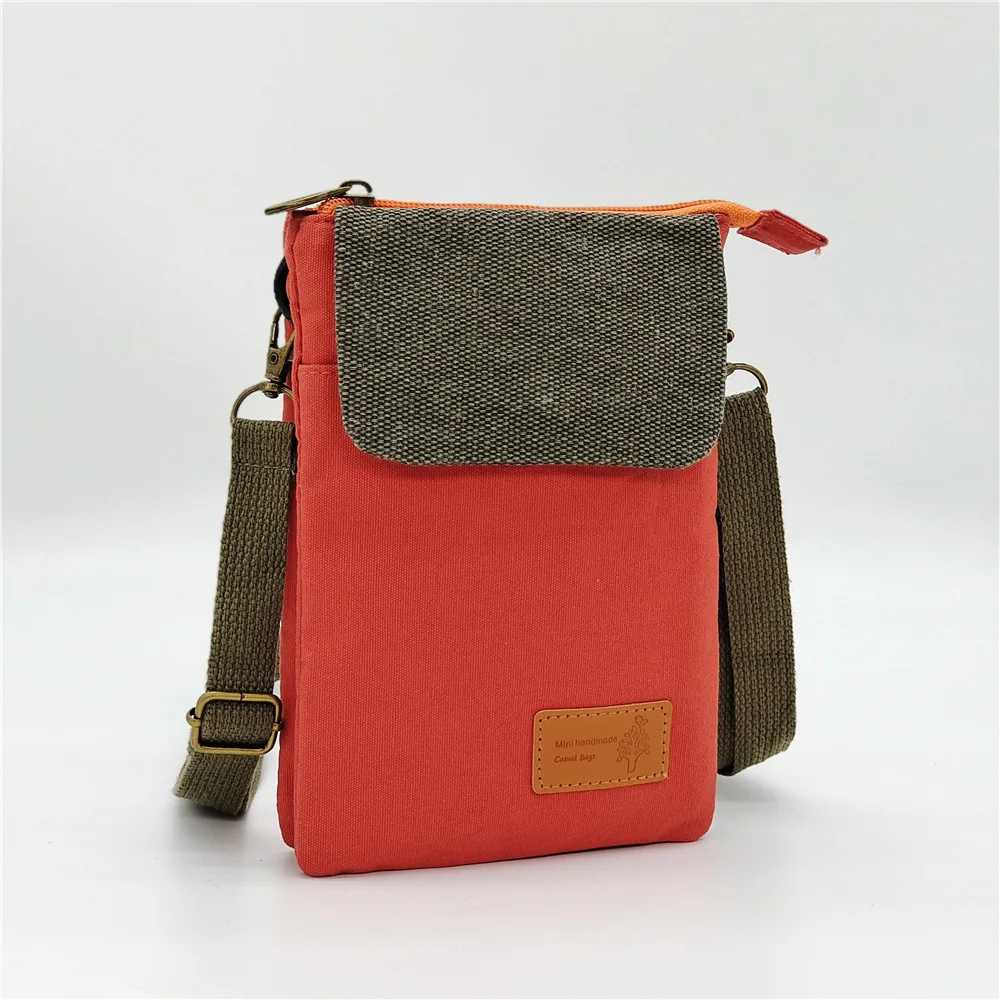Cotton Canvas Women\'s Shoulder Cross-body Bag Brands 2023 Ladies Mini Handbag Female Small Phone Purse Money Pouch for Girls