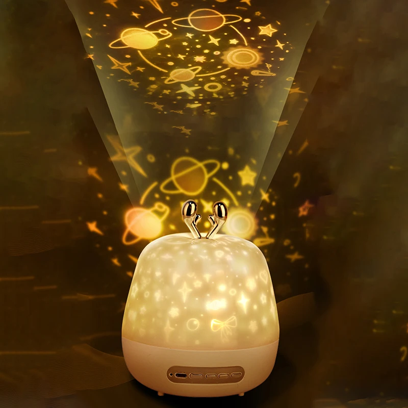 

Starry Sky Projector Lamp LED Children's Night Light USB Remote Charging Fawn Toy Bedside Lights for Bedroom Lighting Room Decor