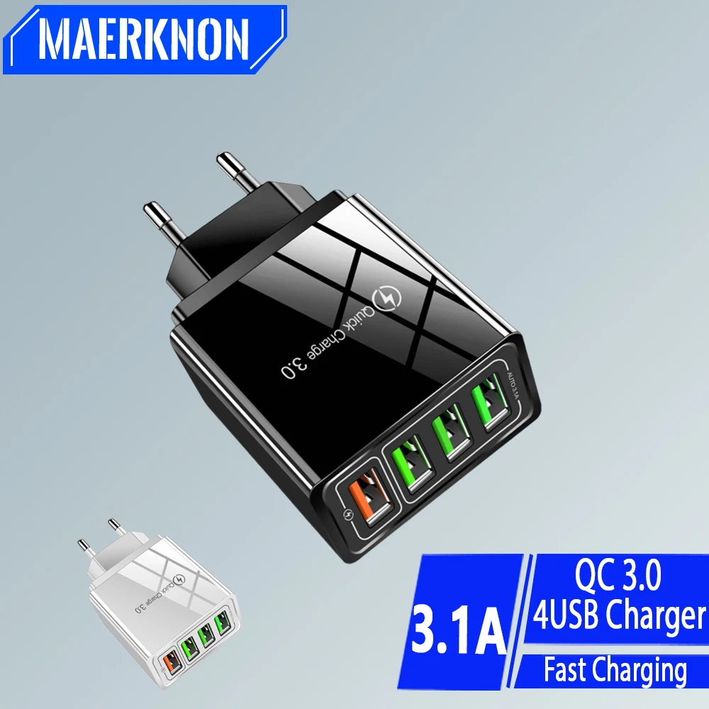Power Adapter 3.1A USB Quick Charger QC3.0 Mobile Phone Fast Charger For Laptop Macbook Air iPad iPhone15 Pro Samsung Xiaomi Tablets