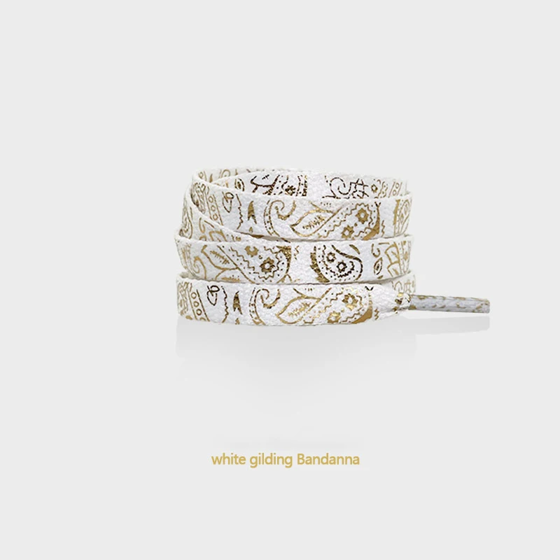 Cashew Flower Hand-Painted Gilded Flat Shoelaces