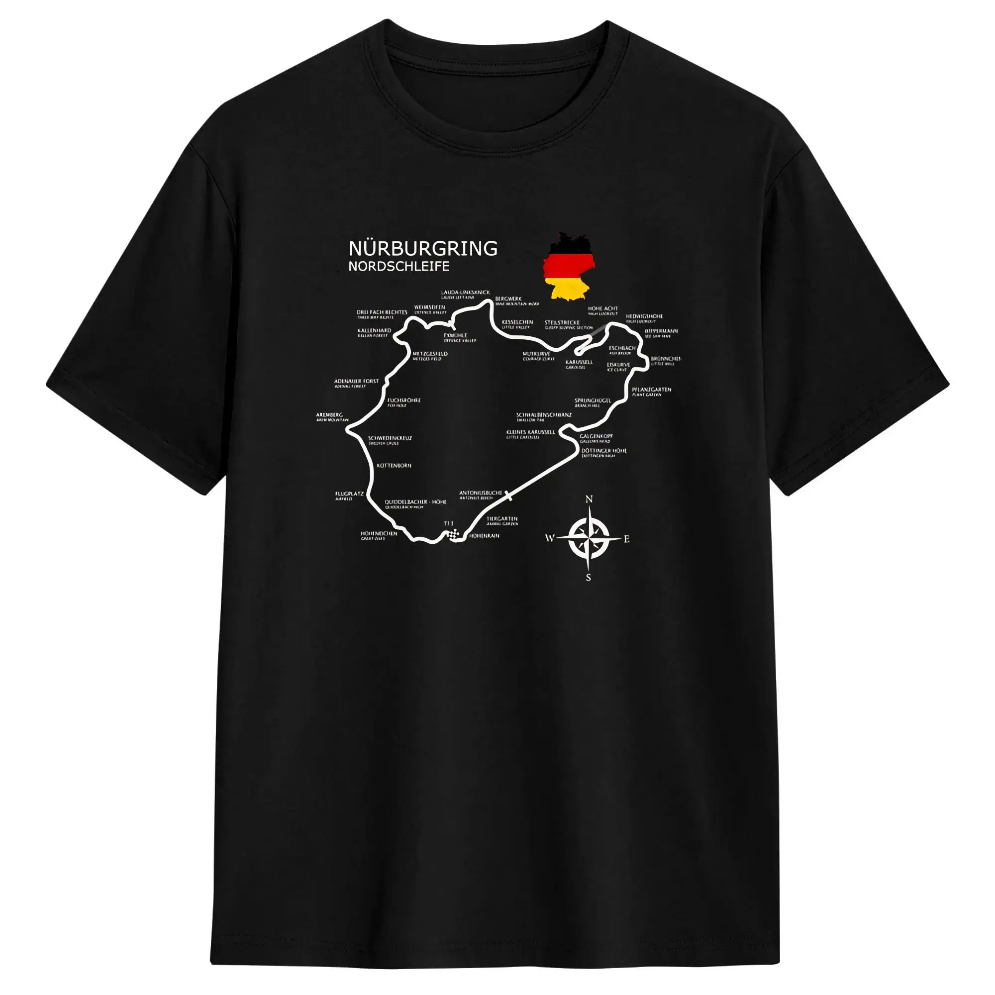 Das Nürburgring-T-Shirt für Erwachsene, Vintage-T-Shirts, Sommer-T-Shirt mit Rundhalsausschnitt, Harajuku-T-Shirt, heißer Verkauf, Kleidung in Übergröße