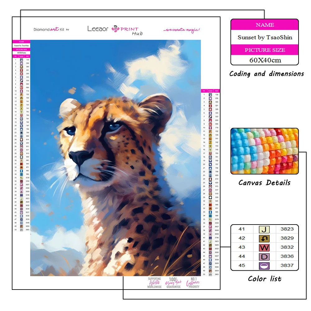 Diamond Painting New Series Oil Paintings Snow Mountain Leopard Lion Tiger Mosaic Full Rhinestone Cross Stitch Home Decor Gifts
