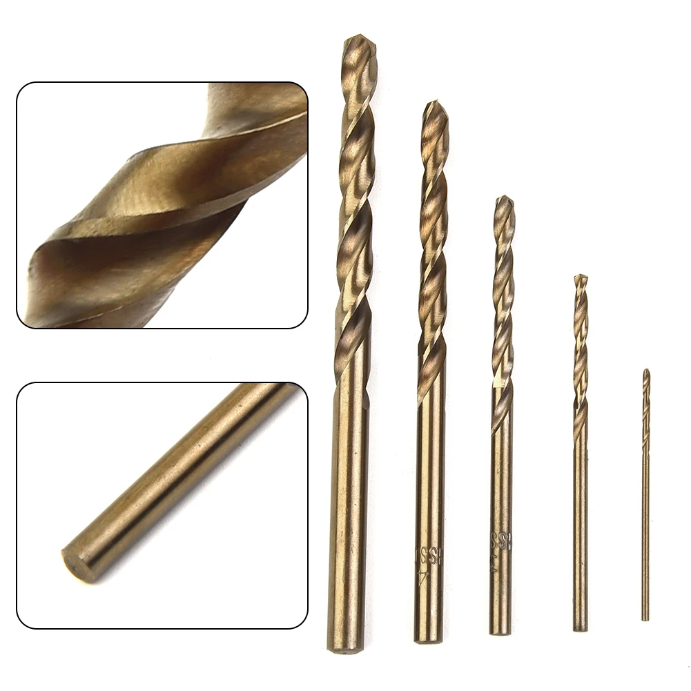 

5pc HSS CO M35 Cobalt Drill Bit Kit For Metal Steel 1mm 2mm 3mm 4mm 5mm Woodworking-Tools Herramientas Furadeiras Drill Bit Set