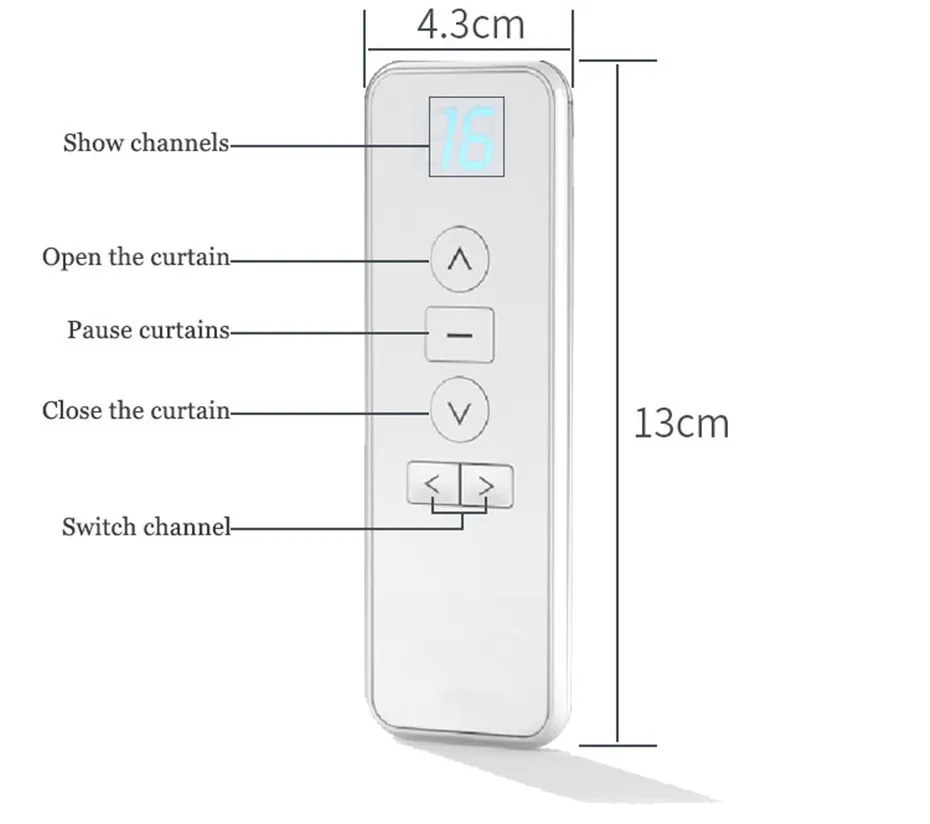 AC123-16 para A-OK RF433 Curtain Motor A-OK