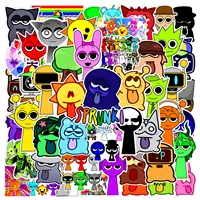 52Pcs/Set Sprunki Stickers Skateboard Notebook Fridge Phone Guitar Luggage Decal Sticker Toy 2