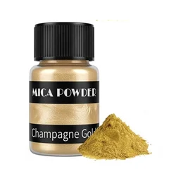Vibrant Pearlescent Mica Powder Pigments for DIY Crafting - 24 Color Set (ChampagneGold)