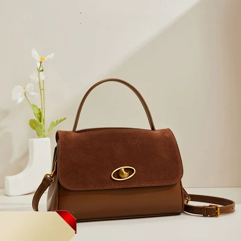 

Новинка 2023, женская сумка на плечо в британском ретро-стиле, Высококачественная большая сумка, модная однотонная подходящая ко всему сумка для подмышек