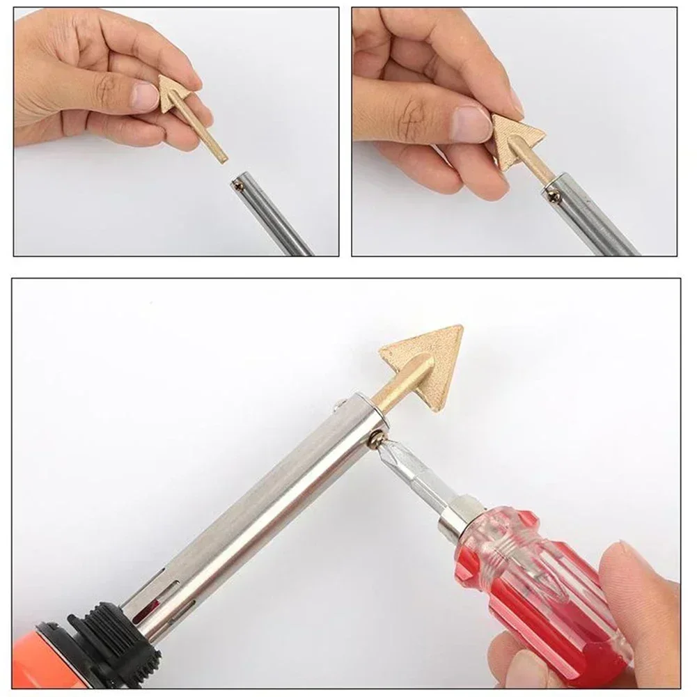 16mm/20mm Plastic Repair Triangular Copper Smoothing Head Soldering Iron Head Leather For 60 Watt Plastic Welding Kit 2pcs soldering iron tips,plastic welding head