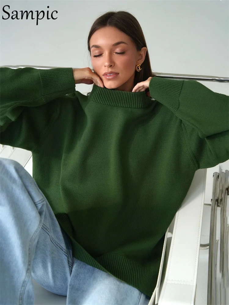 

Женский свитер с круглым вырезом, на осень-зиму