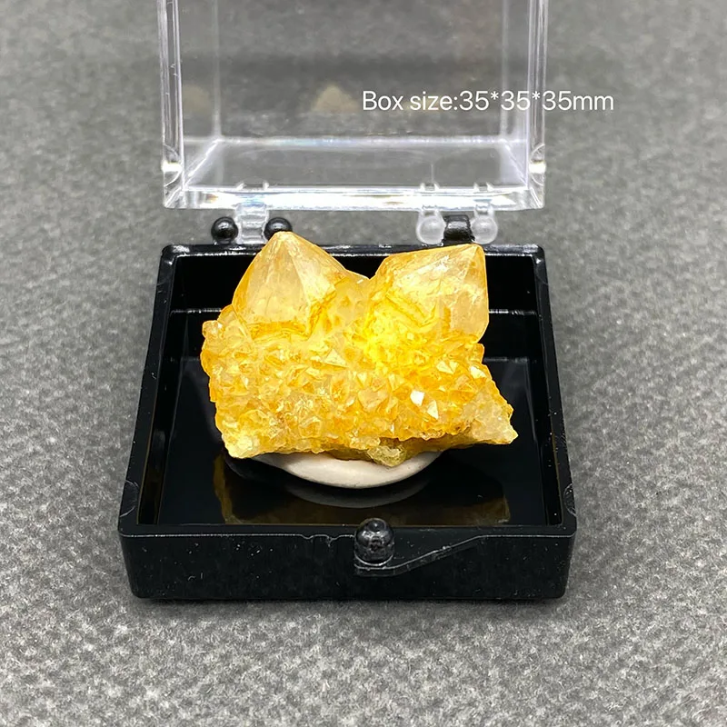 100%  Natural citrine Mineral Specimens Stones and Crystals Healing Crystal from China Box size:35*35*35mm