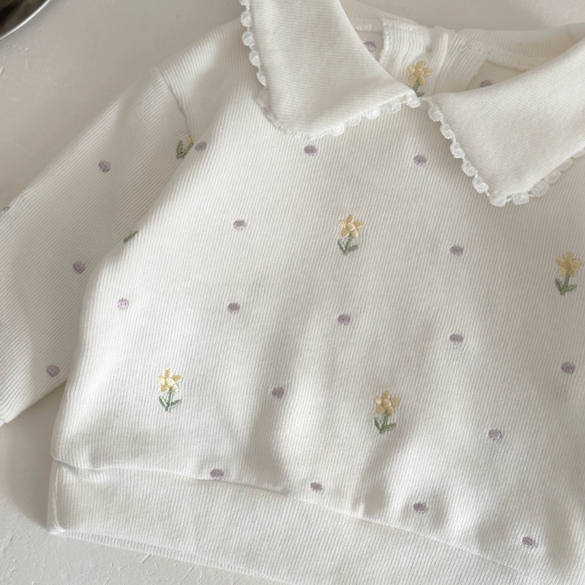 Y2K-Stil Kleinkind Mädchen 2-teiliges Set 1-3 Jahre Rosa Blumenstickerei Sweatshirt + Schlaghose Lässiges Mode-Outfit – Detail 10
