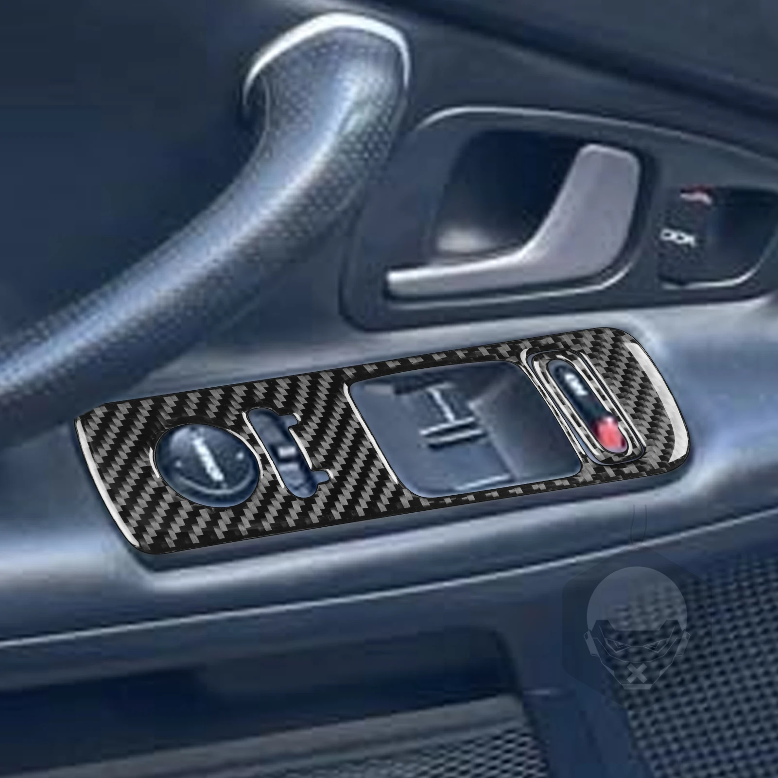 For Honda S2000 AP1 AP2 2000-2009 Carbon Fiber Window Lift Door Lock Control Panel Accessories Interior Cover Sticker Auto Trim 3