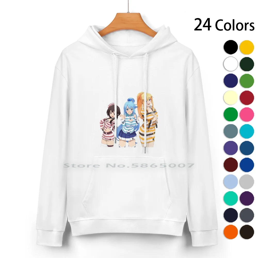 

Толстовка Konosuba-Megumin-темнота-Aqua из чистого хлопка, свитер, 24 цвета, Aqua темнота, смешной Yunyun Konosuba, открытие реакции аниме