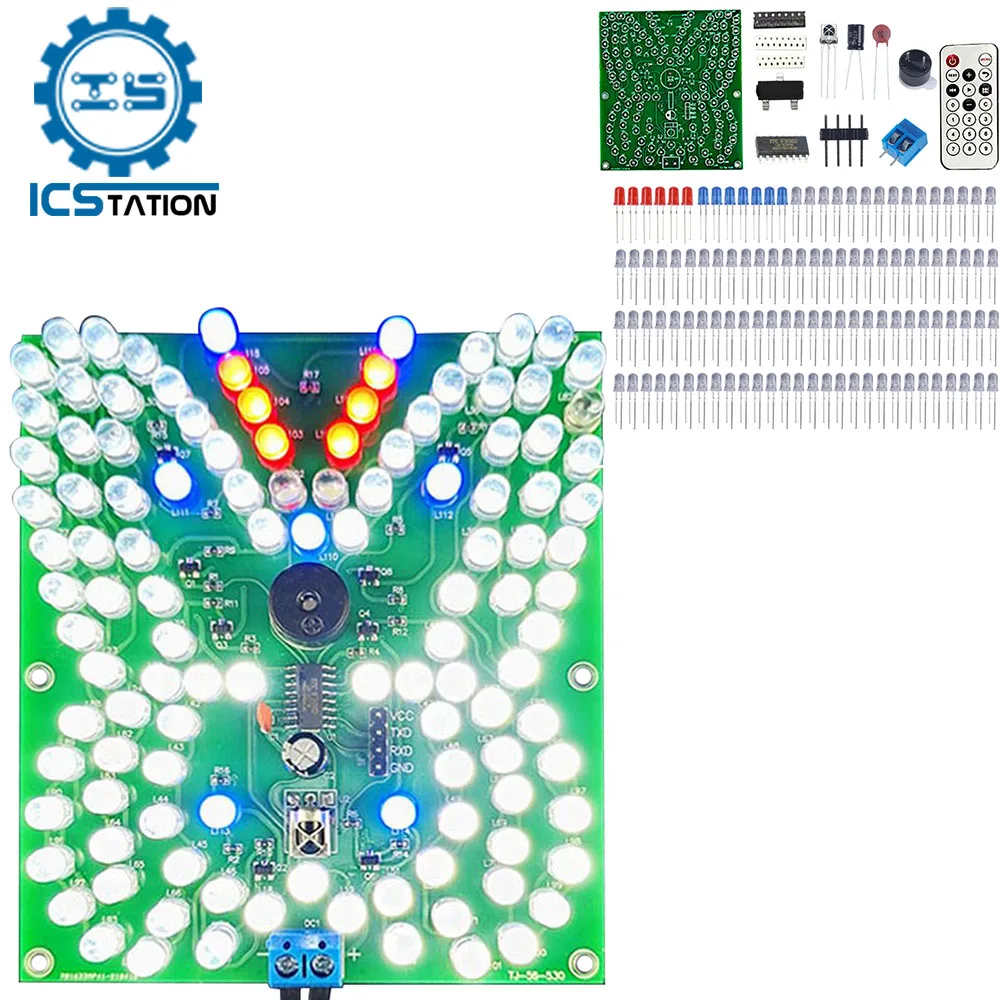 DIY Electronic Kit LED Music Butterfly Flashing Lighting Module Acousto