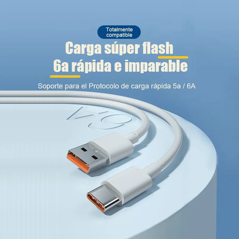 CABLE DE CARGA USB TIPO C CARGA RAPIDA DE 2.4 AMP-Casa Carens
