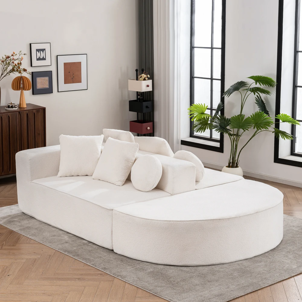 Vollständig komprimiertes Sofa ohne Knochen, mit segmentiertem Wolkensofa, modernes modulares Sofa, zufällige Montage, hautfreundlicher Chenille-Stoff – Detail 13