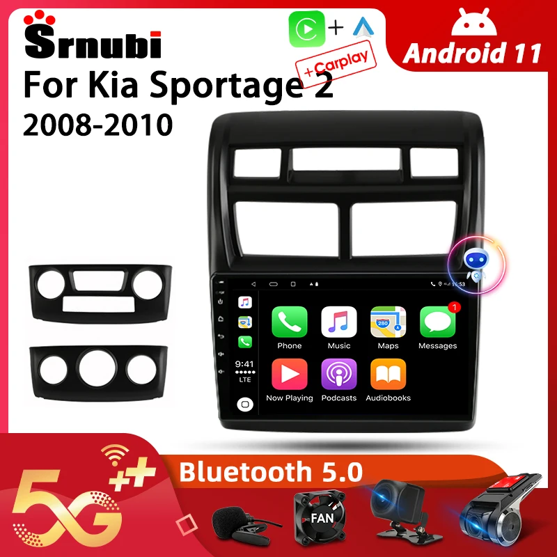 

Srnubi Android 11,0 автомобильное радио для Kia Sportage 2 2008- 2010 мультимедийный видеоплеер 2Din 4G GPS навигация Carplay DVD головное устройство