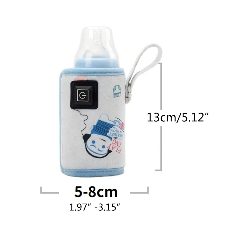 USB Baby Bottle Warmer Portable Travel Milk Warmer Infant Feeding Bottle  Heated Cover Insulation Thermostat Food Heater, babybazar.pk