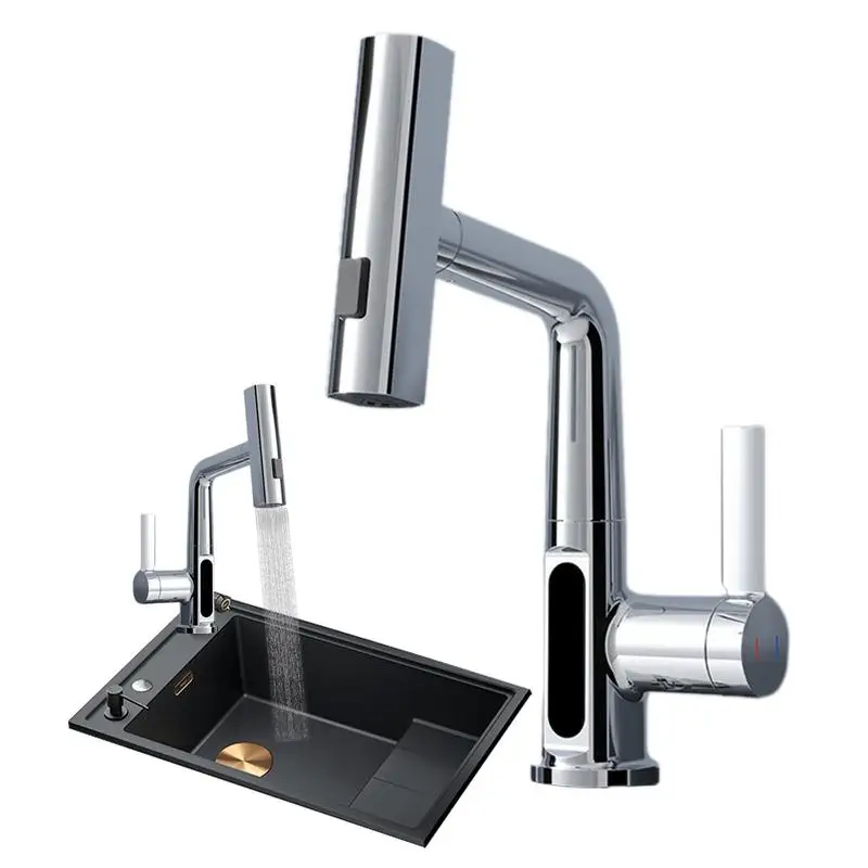 

Spring Sink Faucet Flexible Pull-out Tap Rotatable Faucet 360 Degree Cleaning Water Taps For Public Washbasins Kitchen Sink