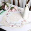 Vintage French Lace Table Mat Embroidered Lace Tablecloth Pastoral European Style Bedside Table Decoration Rose Mat 1pc