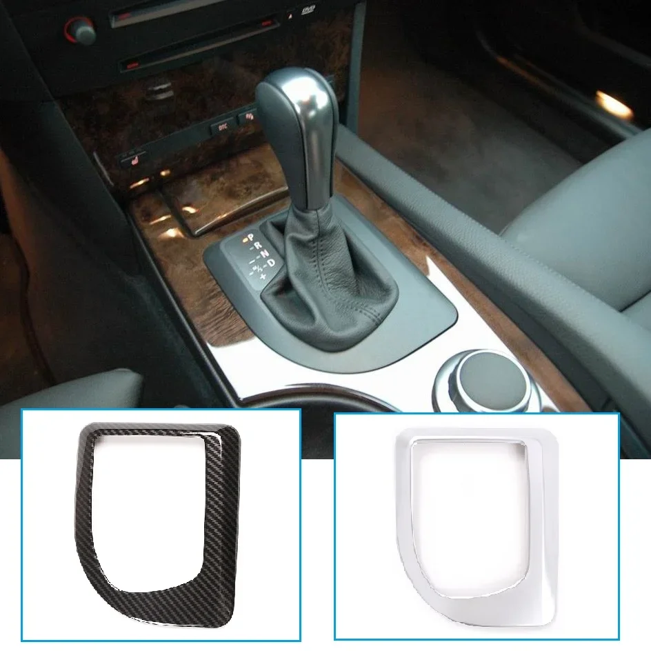 ABS 탄소 섬유 자동차 기어 시프트 패널 프레임 트림 커버, 자동차 액세서리, BMW 5 시리즈 E60 E61 2004-2007
