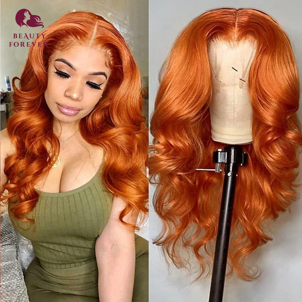 Beauty Forever Fall Color Wig Orange Ginger Body Wave Wig 4X1 T Part