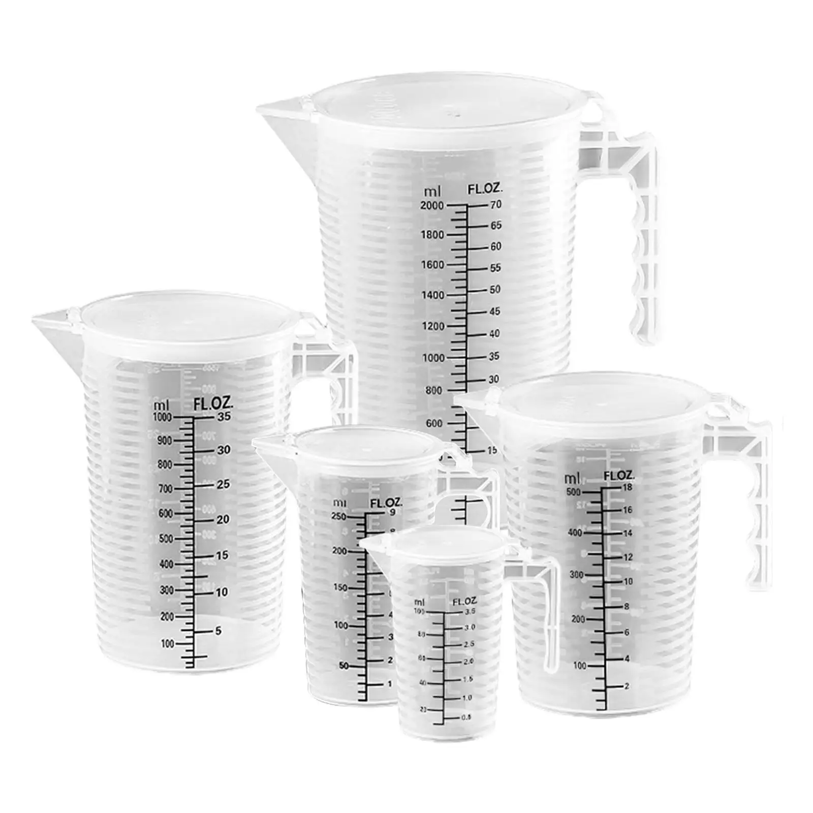 5Pcs Plastic Pitcher with Handle Cold Kettle for Milk Juice Restaurant