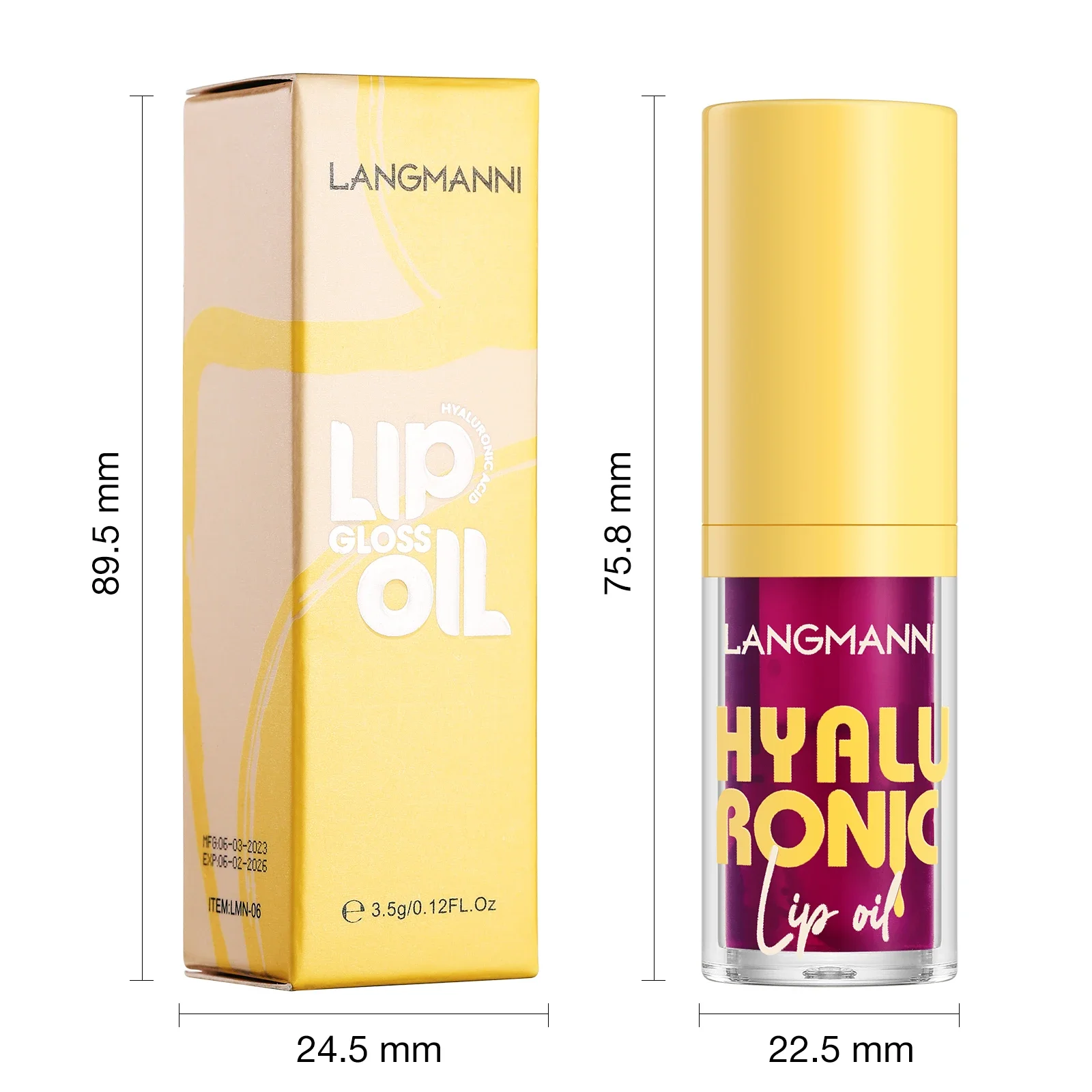 Langmanni 6Colors Transparent Hyaluronic Acid Lip Oil Glossy Hydrating Moisturizing Lip Gloss Volumizing Light Tone Lip Balm Hot 2