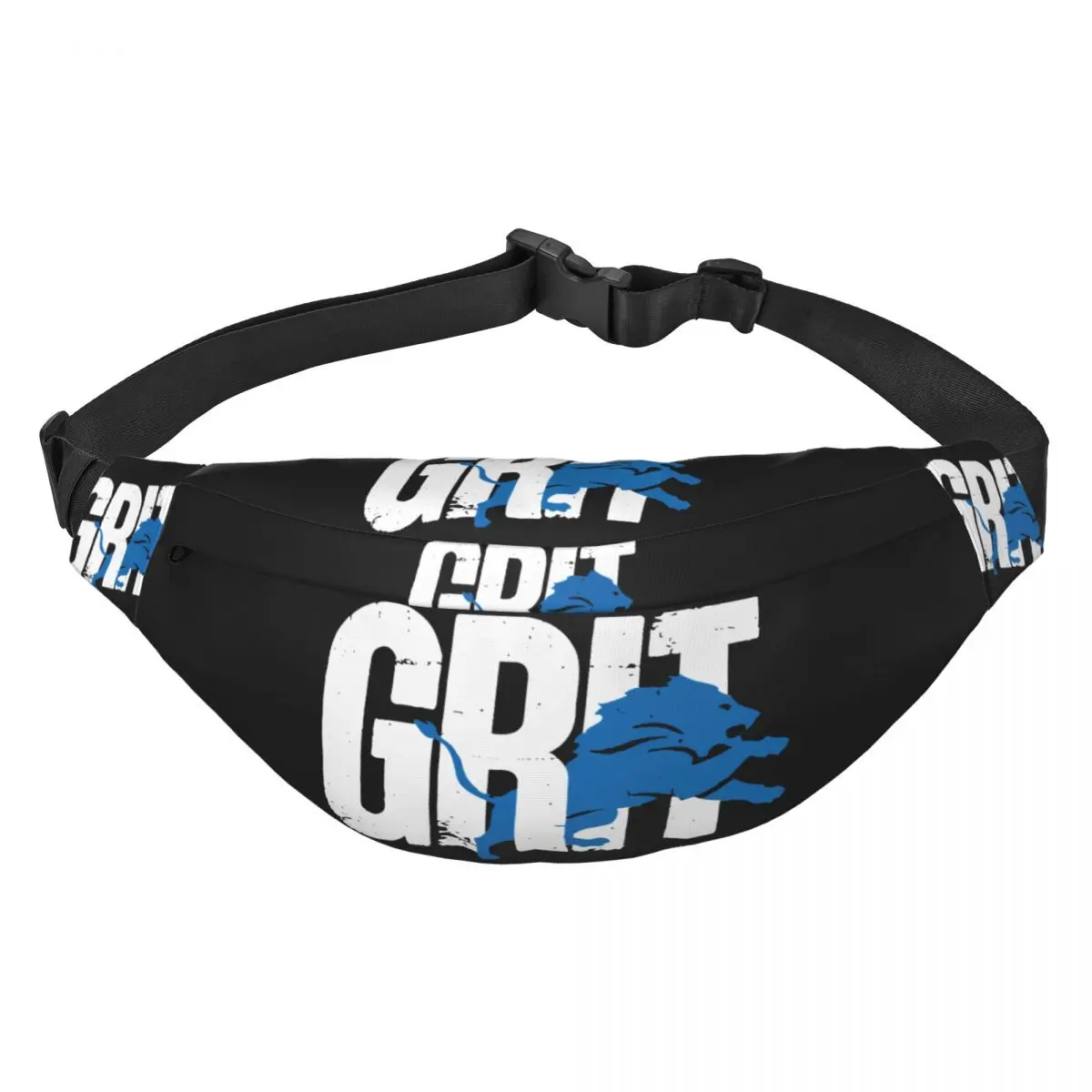 Retro Detroit Lions Grit Logo Unisex Waist Bag Multifunction Sling Crossbody Bags Chest Bags Short Trip Waist Pack