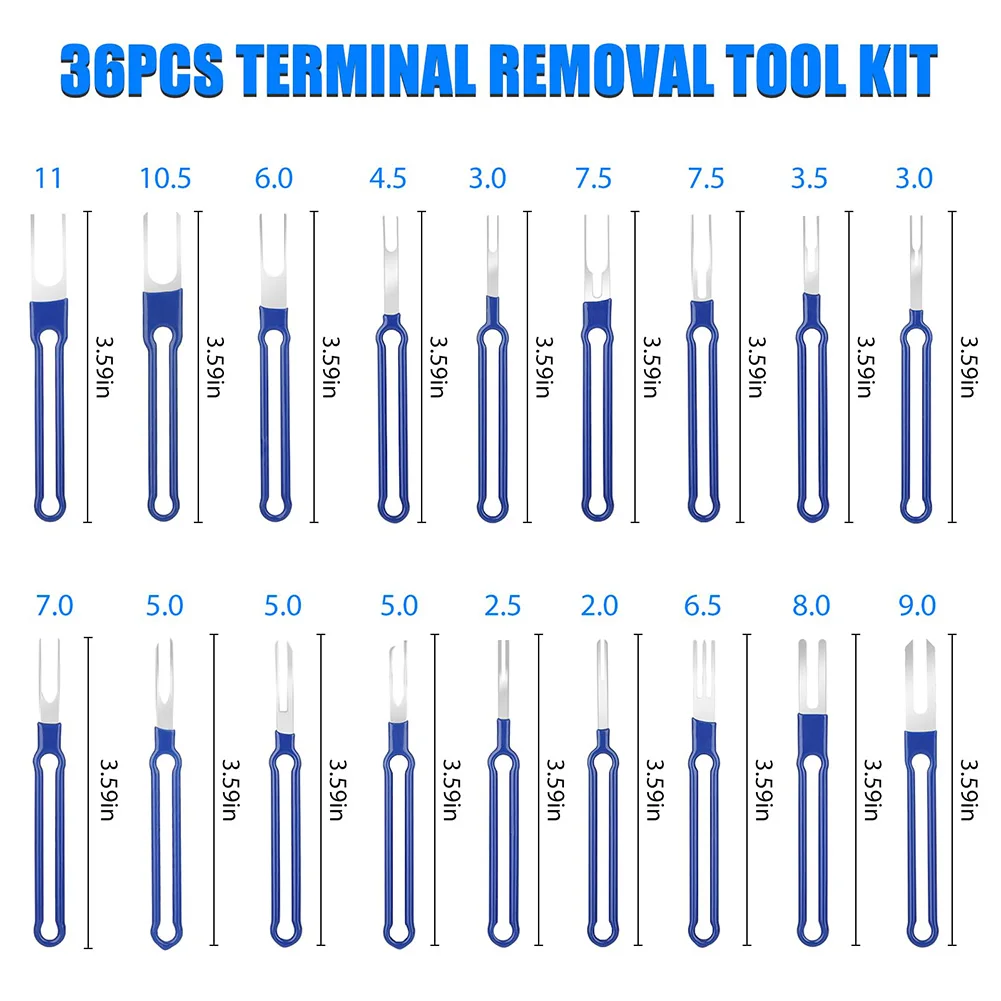 36Pcs Terminal Removal Tool Kit Depinning Tool Electrical