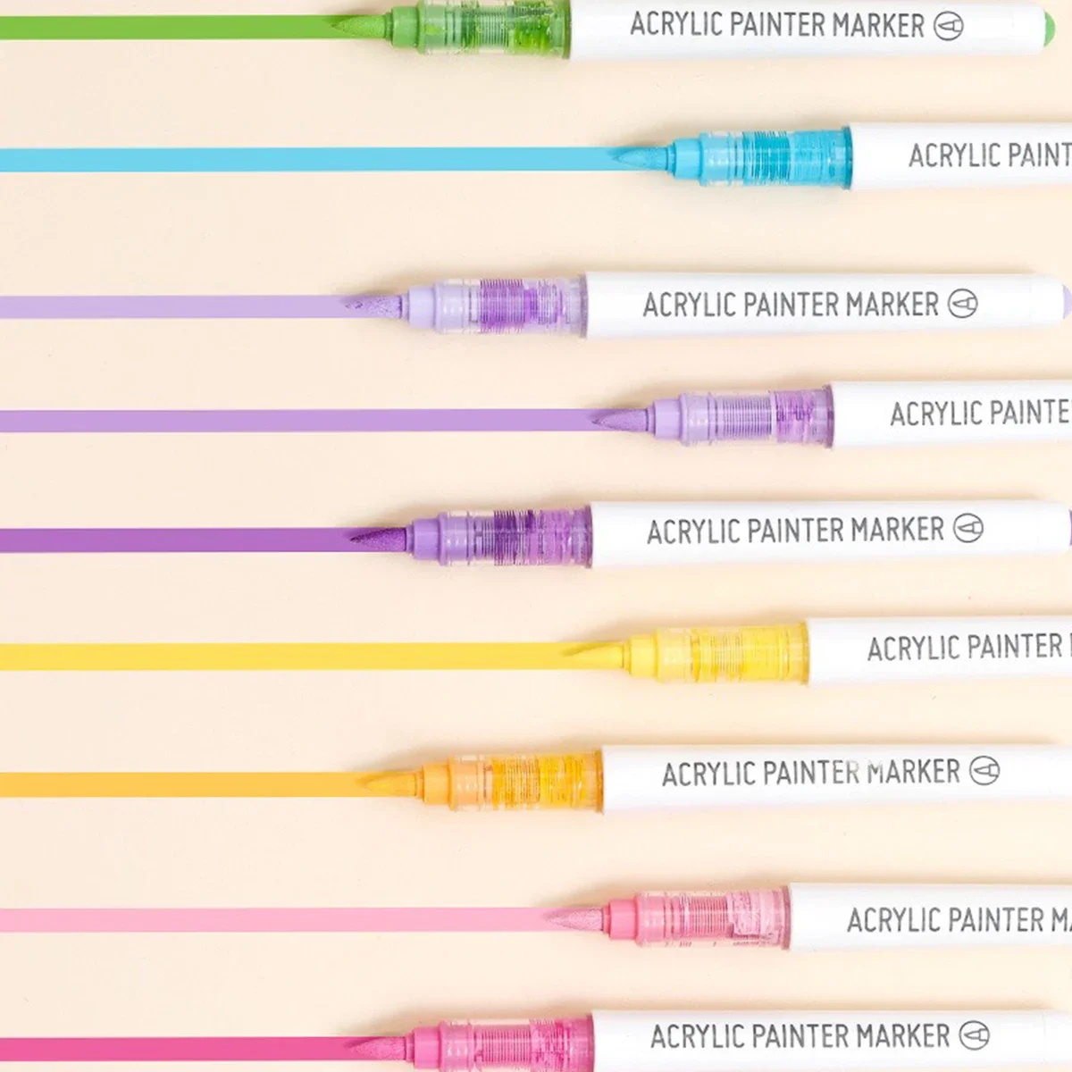 Acrylic Marker Set - 9pcs Mixed Color Art Pens for Kids Rock Painting DIY Crafts
