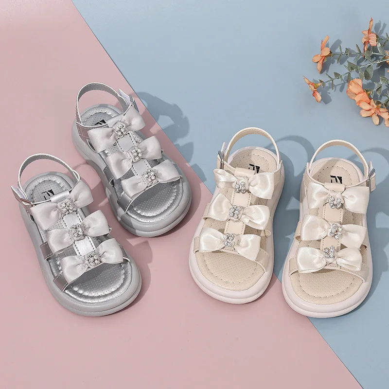 Girls Rhinestone Sandals Kids Summer Beach Shoes