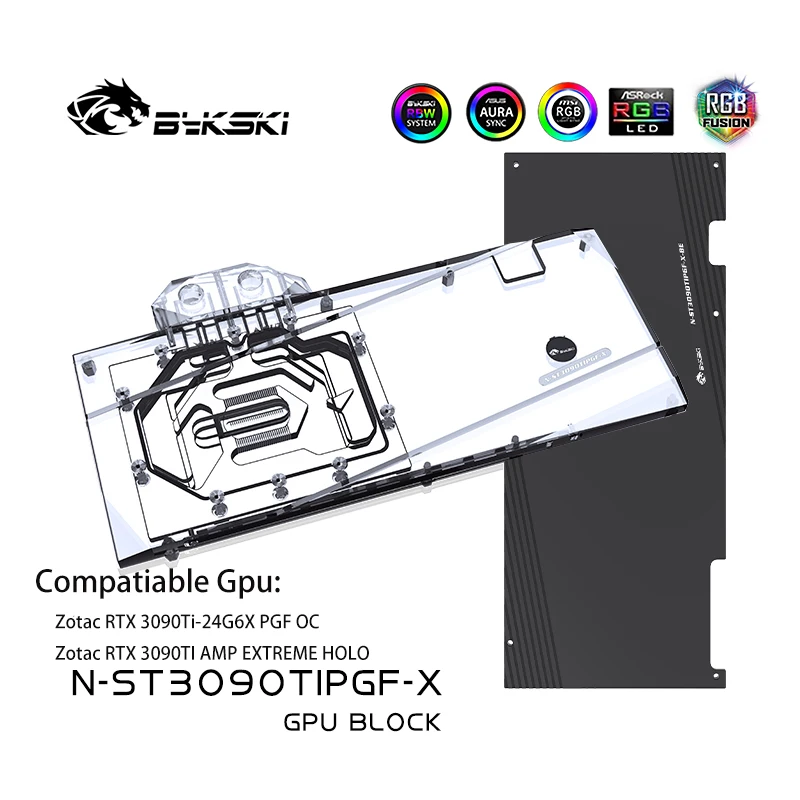 

Bykski GPU Water Block for Zotac RTX3090Ti-24G6X PGF OC/3090TI AMP EXTREME HOLO Video Card/Full Cover/Radiator N-ST3090TIPGF-X
