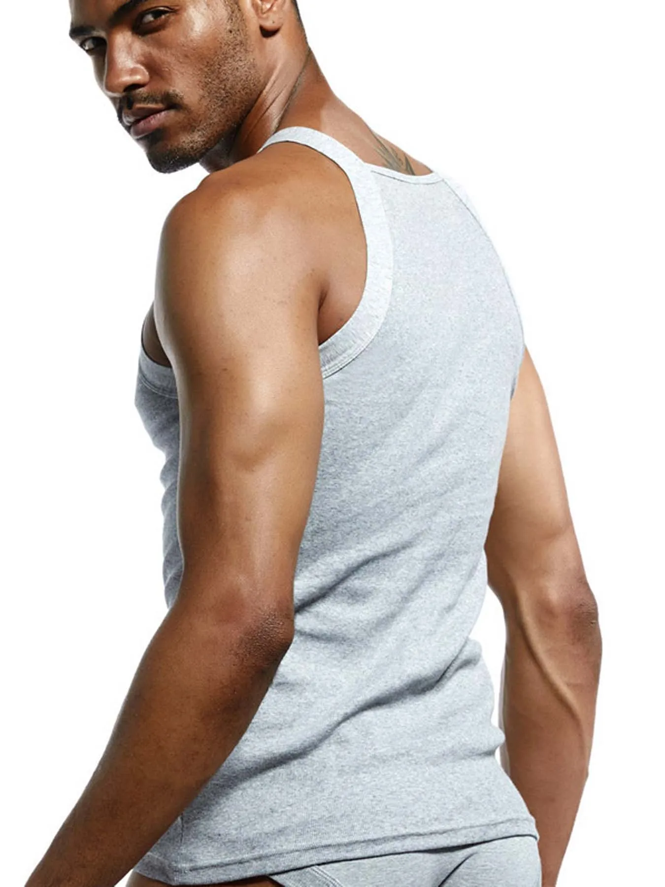 Herrenmode Weste Baumwolle Enges Tank Top Home Schlafen Einfarbig Sexy Asiatische Größe Lässig Ärmelloses Kleidungsstück Bodybuilding_voghion.com