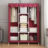 Portable Closet Large Household Multi-laye Economy Fabric Wardrobe Dustproof Rental Room Single Person Closet Clothes Organizer 2