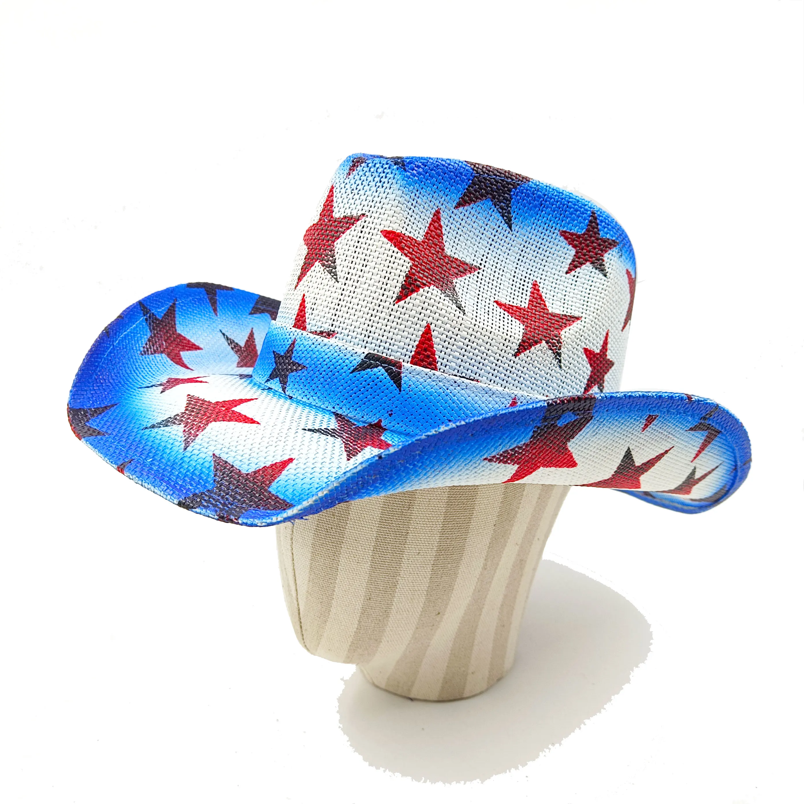  - Cowboy Hat Fashion Printing Old Straw Hat Men's Summer Outdoor Travel Beach Hat Unisex Solid Western Cowboy Hat