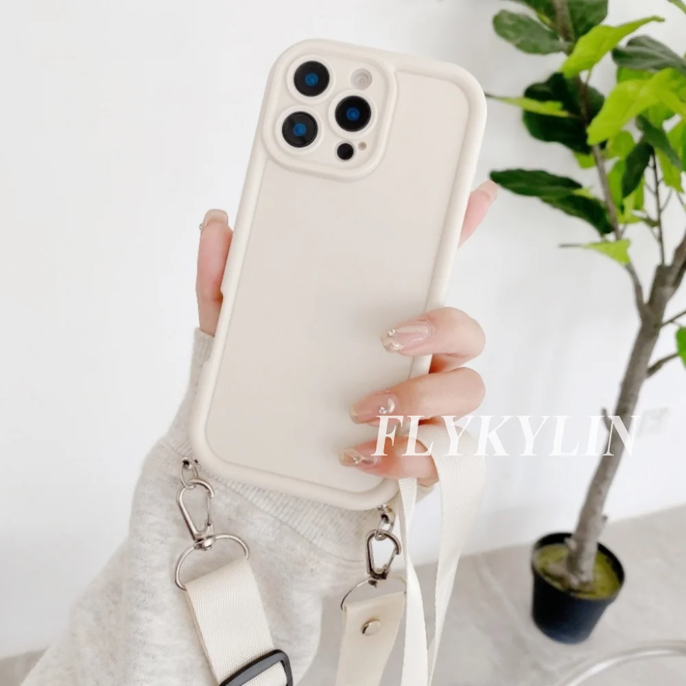 Soft Silicone Protective Phone Case with Long Back Rope