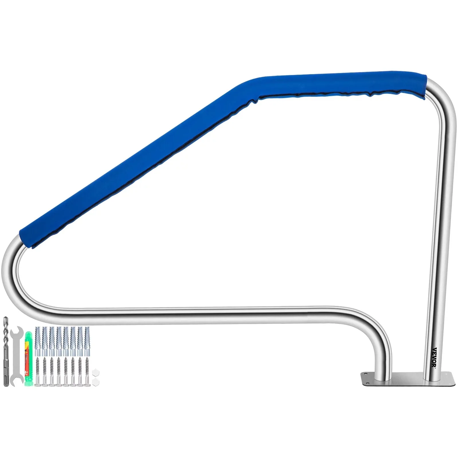 

49.4" x 34" Pool Handrail, 304 Stainless Steel Stair Pool Handrail with Rated Load Capacity of 375 lbs.