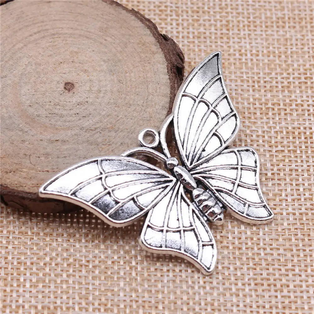 

Components Butterfly Charms Supplies For Jewelry 54x37mm 2pcs
